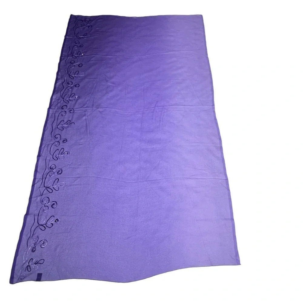 LADY JULIET Purple Lavender Sheer Sarong Cover-up Wrap Shawl & Travel Bag Sz OS